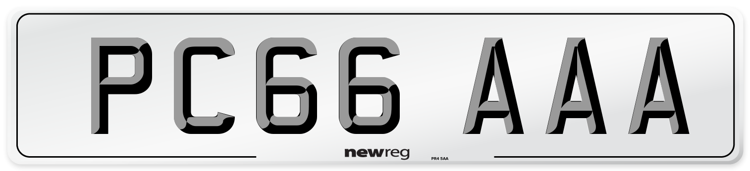 PC66 AAA Number Plate from New Reg